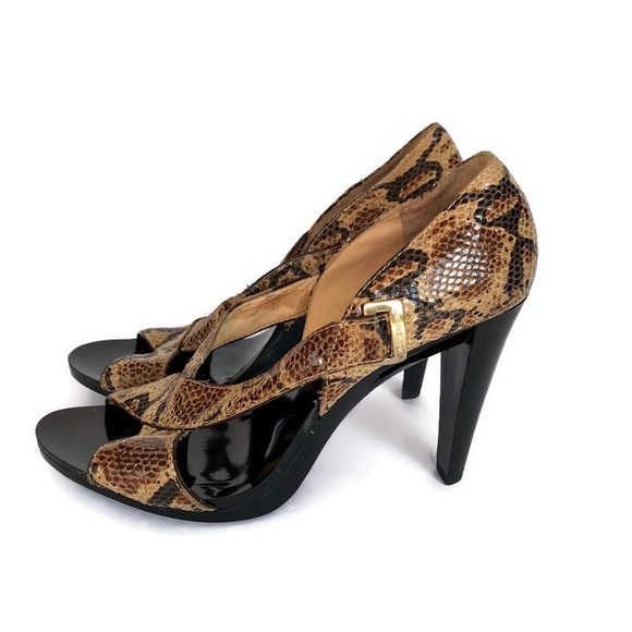 MICHAEL Michael Kors Shoes - Michael Kors Snakesking Print Heel Shoe Sandals